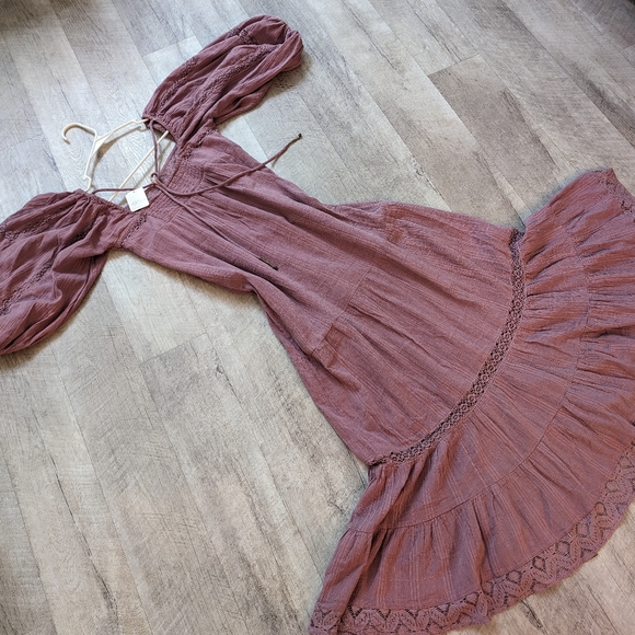 Free People Long Boho Dress XS Anthropologie NWT - Picture 5 of 8